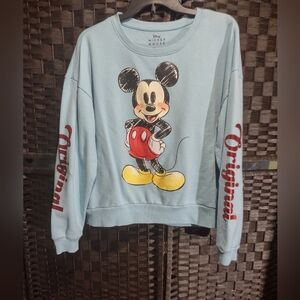 Disney Light Blue Mickey Mouse Original Crew Neck Sweatshirt Kids XXL (19)